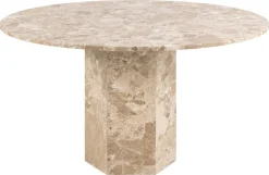 ACTONA GROUP Esstisch »Naxos aus einzigartigem Marmor, stillvolles und dänisches Design« robuster sechseckige Sockel, unikat, runder Esstisch, Ø130x75cm