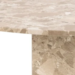 ACTONA GROUP Esstisch »Naxos aus einzigartigem Marmor, stillvolles und dänisches Design« robuster sechseckige Sockel, unikat, runder Esstisch, Ø130x75cm