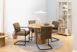 ACTONA GROUP Esstisch »Yale« Tisch, Esstisch, OTTOs Choice,Esszimmertisch, Wildeichenoptik, Lamellenfuß, braun, rund, Ø: 120 cm