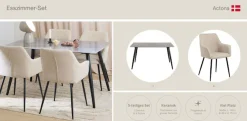 ACTONA GROUP Esszimmer-Set »Essgruppe, Speisetisch mit Stühlen, für das Esszimmer, Modern« Komplett-Set, 1x Tisch + 4x Stühle, 5 Stk. tlg.