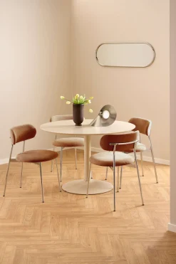 ACTONA GROUP Esszimmerstuhl »Lyric, Küchenstuhl, mit gepolsterter Sitzfläche« (Set) 2 Stk.Stuhl, Chenille, Retro-Futur, Chromstahlgestell, FSC™
