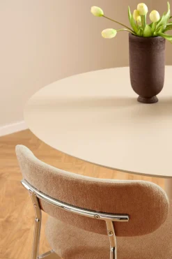 ACTONA GROUP Esszimmerstuhl »Lyric, Küchenstuhl, mit gepolsterter Sitzfläche« (Set) 2 Stk.Stuhl, Chenille, Retro-Futur, Chromstahlgestell, FSC™