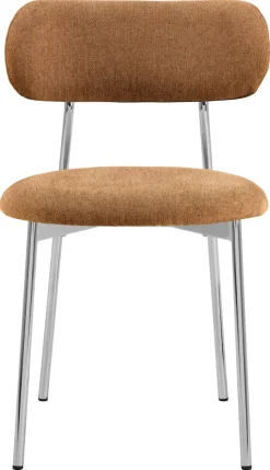 ACTONA GROUP Esszimmerstuhl »Lyric, Küchenstuhl, mit gepolsterter Sitzfläche« (Set) 2 Stk.Stuhl, Chenille, Retro-Futur, Chromstahlgestell, FSC™