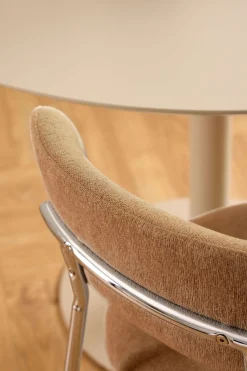ACTONA GROUP Esszimmerstuhl »Lyric, Küchenstuhl, mit gepolsterter Sitzfläche« (Set) 2 Stk.Stuhl, Chenille, Retro-Futur, Chromstahlgestell, FSC™