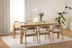 ACTONA GROUP Esszimmerstuhl »Addi, Stuhl, 2er-Set, gepolstert, Moderner Stil, Gestell aus Eiche« () Mit Armlehnen, geölte Oberfläche, einfache Selbstmontage, Monza-Stoff