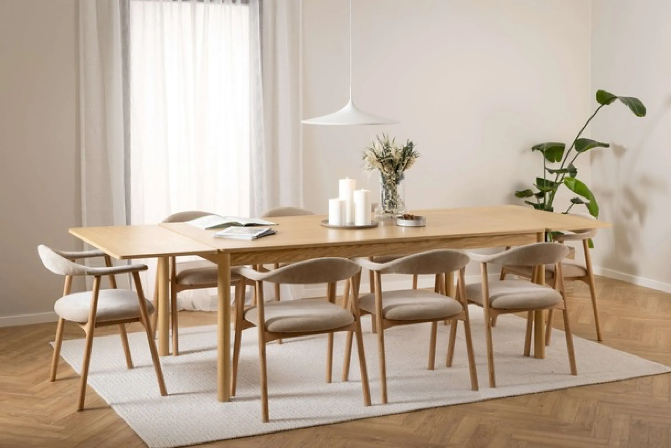 ACTONA GROUP Esszimmerstuhl »Addi, Stuhl, 2er-Set, gepolstert, Moderner Stil, Gestell aus Eiche« () Mit Armlehnen, geölte Oberfläche, einfache Selbstmontage, Monza-Stoff