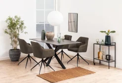 ACTONA GROUP Esszimmerstuhl »Beate« () 1 Stk.mit edlem Samtstoff und modernen quadratischen Nähten