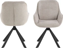 ACTONA GROUP Esszimmerstuhl »Carrie, Polsterstuhl, Stuhl, Sitzhöhe-38 cm« (Set) 2 Stk.Stuhl, sandfarbener Chenille, Armlehnen, Polsterung, Drehfunktion,FSC™