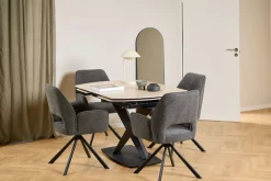 ACTONA GROUP Esszimmerstuhl »Graham 2er Set mit Armlehnen - drehbar & gepolstert, mehreren Farben« (Set) 2 Stk.Stoff, dekorativer Cut-Out, Drehfunktion, 4-Stern-Gestell, FSC™