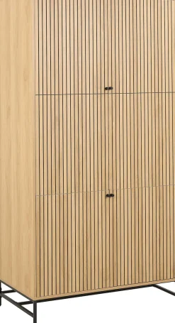 ACTONA GROUP Garderobenschrank »Albany« Eiche-Optik, Lamellenfront, 4 Türen, 6 Einlegeböden; B: 99 cm