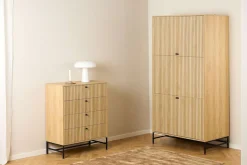 ACTONA GROUP Garderobenschrank »Albany« Eiche-Optik, Lamellenfront, 4 Türen, 6 Einlegeböden; B: 99 cm