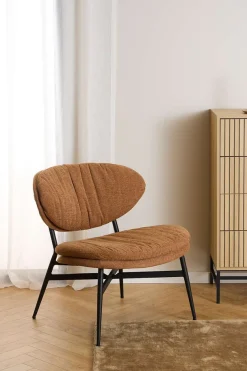 ACTONA GROUP Loungesessel »Burma« Terracotta Stoff, schwarze Stahlbeine, Sitzhöhe: 43 cm
