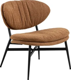 ACTONA GROUP Loungesessel »Burma« Terracotta Stoff, schwarze Stahlbeine, Sitzhöhe: 43 cm