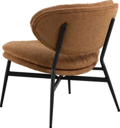 ACTONA GROUP Loungesessel »Burma« Terracotta Stoff, schwarze Stahlbeine, Sitzhöhe: 43 cm