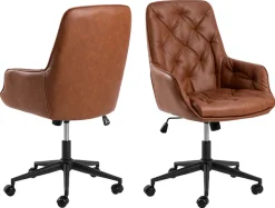 ACTONA GROUP Schreibtischstuhl »Erik« () Schreibtischstuhl, PU retro Cognac, 5 Stern Gestell matt schwarz
