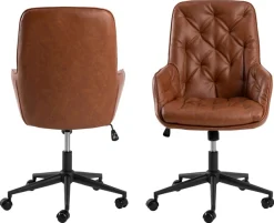 ACTONA GROUP Schreibtischstuhl »Erik« () Schreibtischstuhl, PU retro Cognac, 5 Stern Gestell matt schwarz