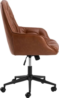 ACTONA GROUP Schreibtischstuhl »Erik« () Schreibtischstuhl, PU retro Cognac, 5 Stern Gestell matt schwarz