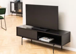ACTONA GROUP TV-Schrank »Angus« TV-Bank ,TV Tisch mit 1 Schiebetür schwarz. Höhe 44,50 cm