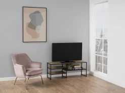 ACTONA GROUP TV-Schrank Metallgestell im Industrie-Look, 3 Einlegeböden, Breite 120 cm