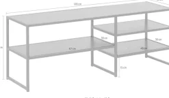 ACTONA GROUP TV-Schrank Metallgestell im Industrie-Look, 3 Einlegeböden, Breite 120 cm