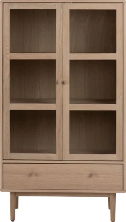 ACTONA GROUP Vitrine »Aston« Schrank, 2 Glastüren, 2 Einlegeböden, 1 Schublade, Eiche Furnier