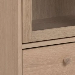 ACTONA GROUP Vitrine »Aston« Schrank, 2 Glastüren, 2 Einlegeböden, 1 Schublade, Eiche Furnier