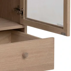 ACTONA GROUP Vitrine »Aston« Schrank, 2 Glastüren, 2 Einlegeböden, 1 Schublade, Eiche Furnier