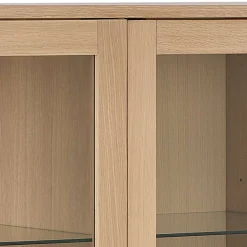 ACTONA GROUP Vitrine »Marte« ölbehandeltes Eiche Furnier, 2 Türen, klar Glas, 140x40x148 cm