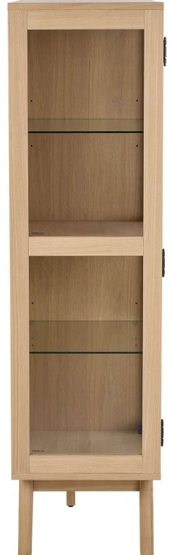 ACTONA GROUP Vitrine »Marte« ölbehandeltes Eiche Furnier, 2 Türen, klar Glas, 140x40x148 cm