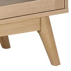 ACTONA GROUP Vitrine »Marte« ölbehandeltes Eiche Furnier, 2 Türen, klar Glas, 140x40x148 cm