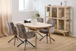 ACTONA GROUP Vitrine »Marte« ölbehandeltes Eiche Furnier, 2 Türen, klar Glas, 140x40x148 cm