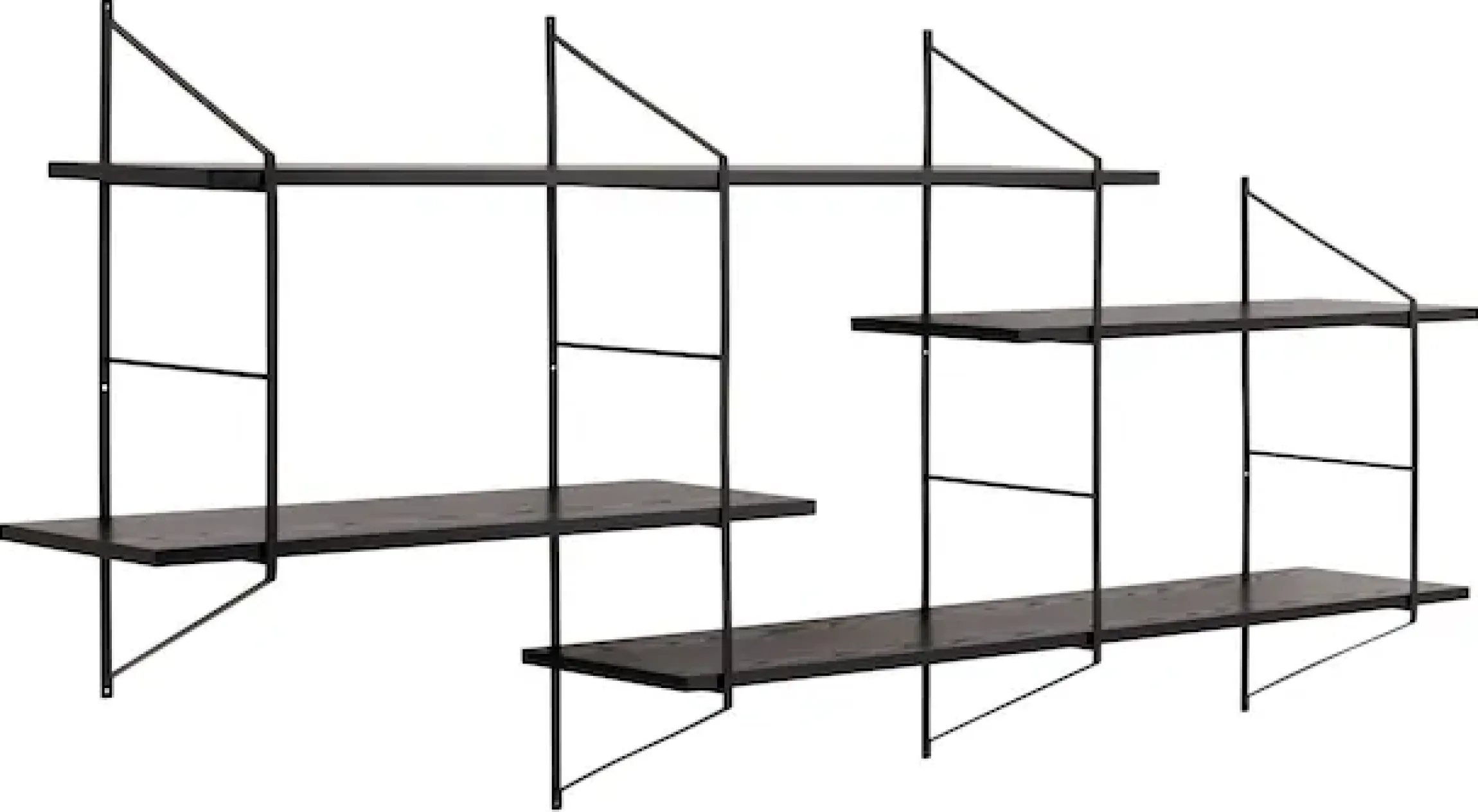 ACTONA GROUP Wandregal »Belfast Wandboard, Hängeregal, Schweberegal,« pulverbeschichtetem Metallgestell, asymmetrischen Details, B: 191 cm