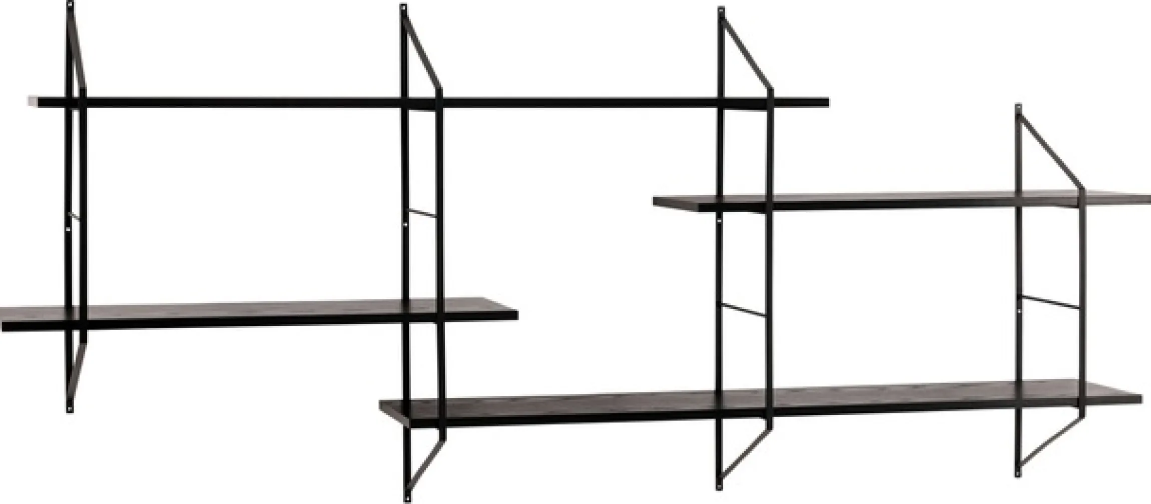 ACTONA GROUP Wandregal »Belfast Wandboard, Hängeregal, Schweberegal,« pulverbeschichtetem Metallgestell, asymmetrischen Details, B: 191 cm