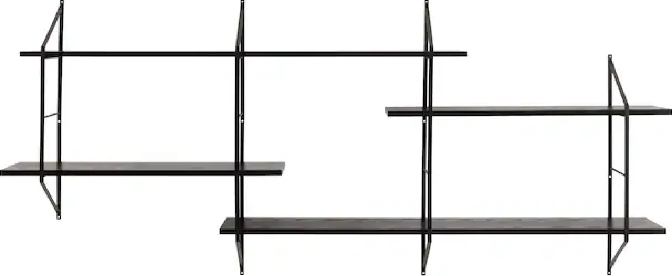 ACTONA GROUP Wandregal »Belfast Wandboard, Hängeregal, Schweberegal,« pulverbeschichtetem Metallgestell, asymmetrischen Details, B: 191 cm