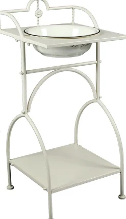 Ambiente Haus Badaccessoire-Set »Waschschüssel mit Stand - eckig in Beige«