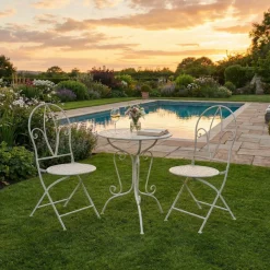 Ambiente Haus Essgruppe »Tisch & 2 Stühle Bistro-Set in Antikweis« Set, 3 tlg.