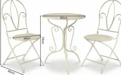 Ambiente Haus Essgruppe »Tisch & 2 Stühle Bistro-Set in Antikweis« Set, 3 tlg.
