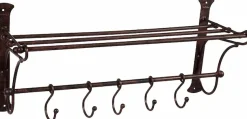 Ambiente Haus Garderobenleiste Regal mit Haken 54 cm