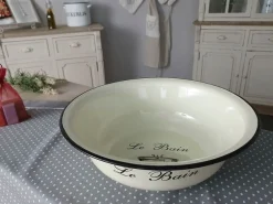 Ambiente Haus Waschschüssel »aus Emaille 32 cm« 1 Stk. tlg. mit Le Bain Aufdruck, geeignet für Indoor und Outdoor