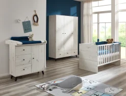 arthur berndt Babyzimmer-Komplettset »Babyzimmer Set »Lavea« 3-teilig« Set, Babymöbel-Set »Lavea«: Kleiderschrank, Kinderbett und Wickelkommode,