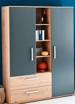 arthur berndt Jugendzimmer-Set »Alessio« Set, Bett und Kleiderschrank, 3 Stk. tlg. mit Melamin-Oberfläche