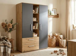 arthur berndt Jugendzimmer-Set »Alessio« Set, Bett und Kleiderschrank, 3 Stk. tlg. mit Melamin-Oberfläche