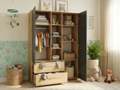 arthur berndt Jugendzimmer-Set »Alessio« Set, Bett und Kleiderschrank, 3 Stk. tlg. mit Melamin-Oberfläche