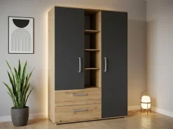 arthur berndt Jugendzimmer-Set »Alessio« Set, Bett, Kleiderschrank, Schreibtisch, Standregal und TV-Lowboard., 5 Stk. tlg. mit Melamin-Oberfläche