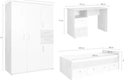arthur berndt Jugendzimmer-Set »Jugendzimmer-Set »Bente« 3-teilig« 3tlg -Schrank, Bett, Schreibtisch, 3 tlg. Stauraumstark, pflegeleicht, zeitlos, Made in Germany