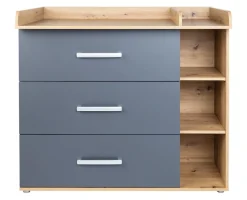 arthur berndt Wickelkommode »Wickelkommode »Alessio«, Anthrazit mit Eiche Artisan Dekor« bis 15 kg Made in Germany 115 cm