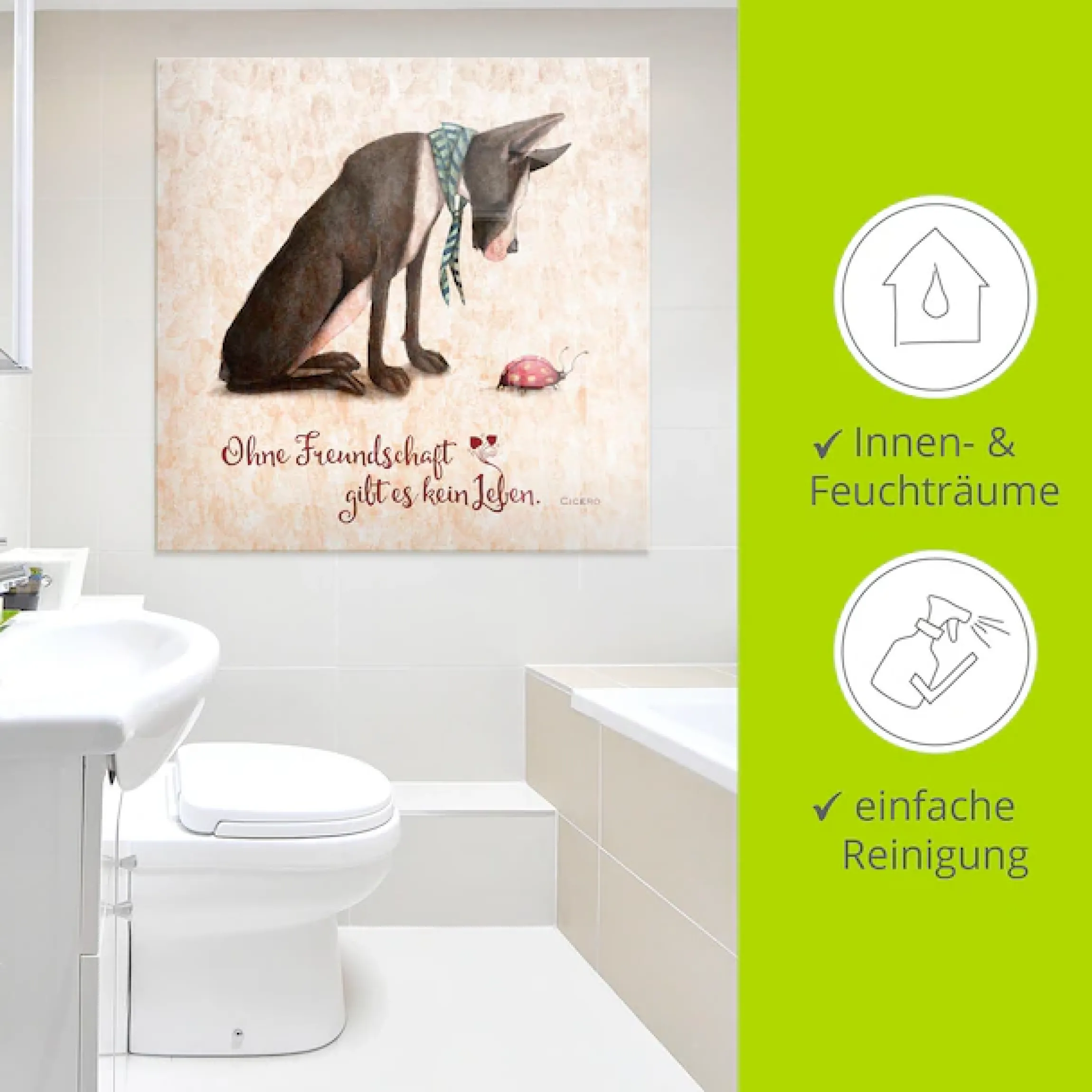 Artland Glasbild »Lebensweisheit Freundschaft« Tiere 1 Stk. tlg. in verschiedenen Größen