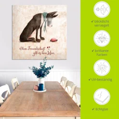 Artland Glasbild »Lebensweisheit Freundschaft« Tiere 1 Stk. tlg. in verschiedenen Größen