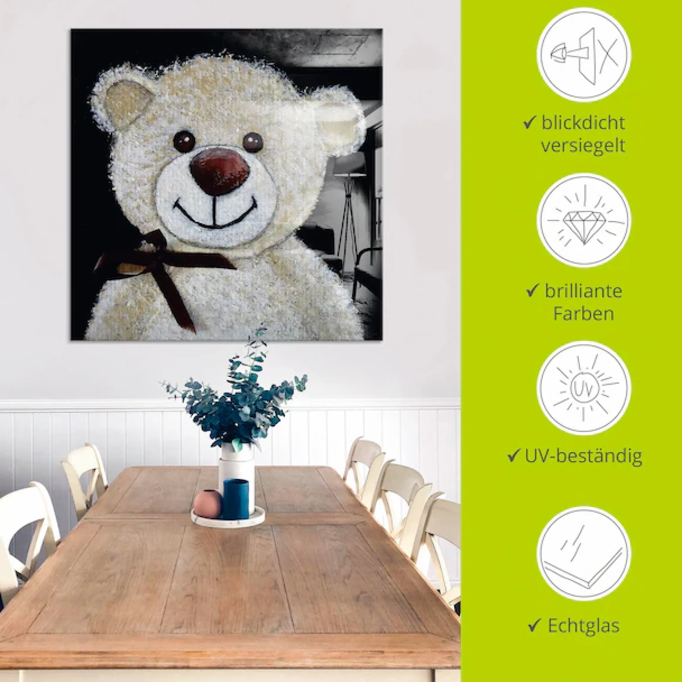 Artland Glasbild »Teddybär« Spielzeuge 1 Stk. tlg. in verschiedenen Größen