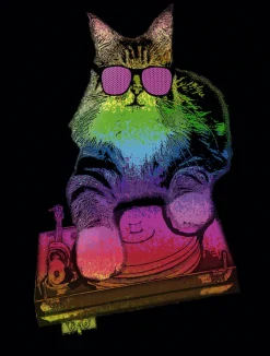 Artland Glasbild »Witzige DJ Katze Party Musik« Humor 1 Stk. tlg. in verschiedenen Größen